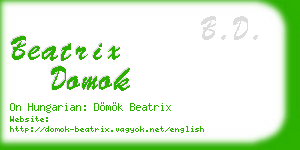 beatrix domok business card