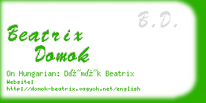 beatrix domok business card